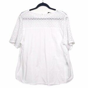 L.L. Bean White Eyelet Top